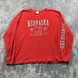 Nebraska Cornhuskers Shirt Womens 2XL Red Long Sleeve College Football
